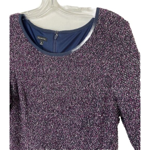 Talbots Womens Dress Sz 18 Twisted Boucle Tweed Knit Midi Fit & Flare - Picture 5 of 11